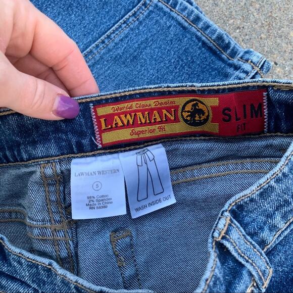 Vintage 90s Lawman boot cut jeans Stars Americana Size 5 - Picture 4 of 4